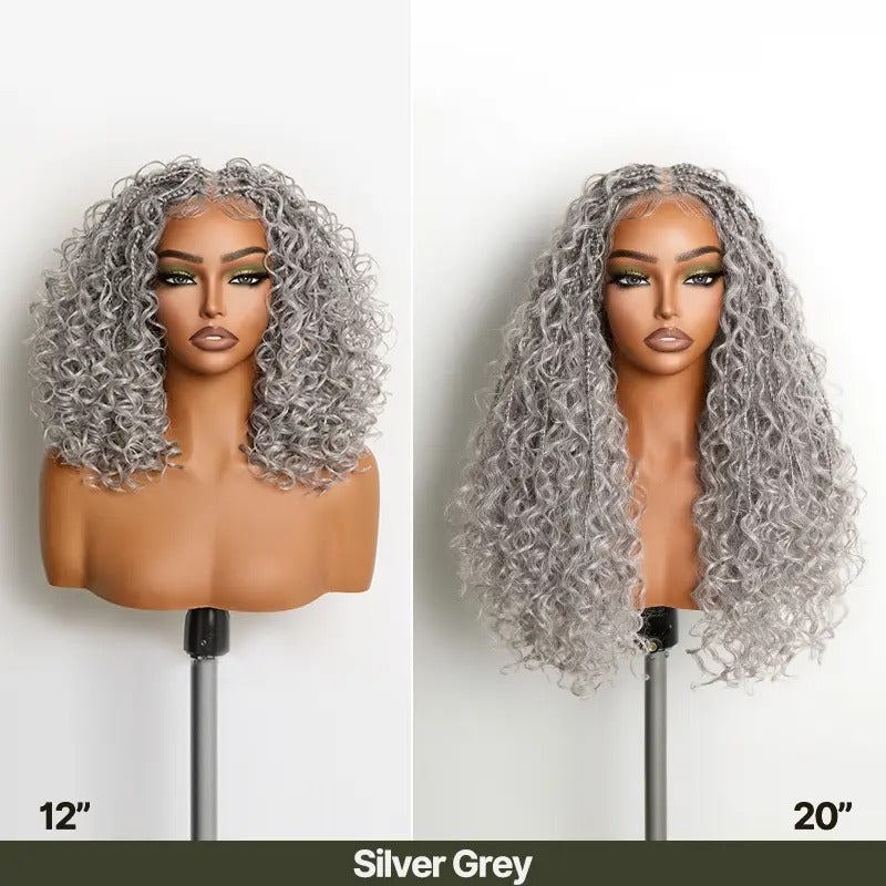 Glueless 13x6 Lace Front Wig – Boho Braided Water Wave Hairstyle with Premium Synthetic Fiber