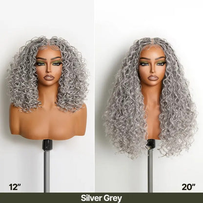 Glueless 13x6 Lace Front Wig – Boho Braided Water Wave Hairstyle with Premium Synthetic Fiber